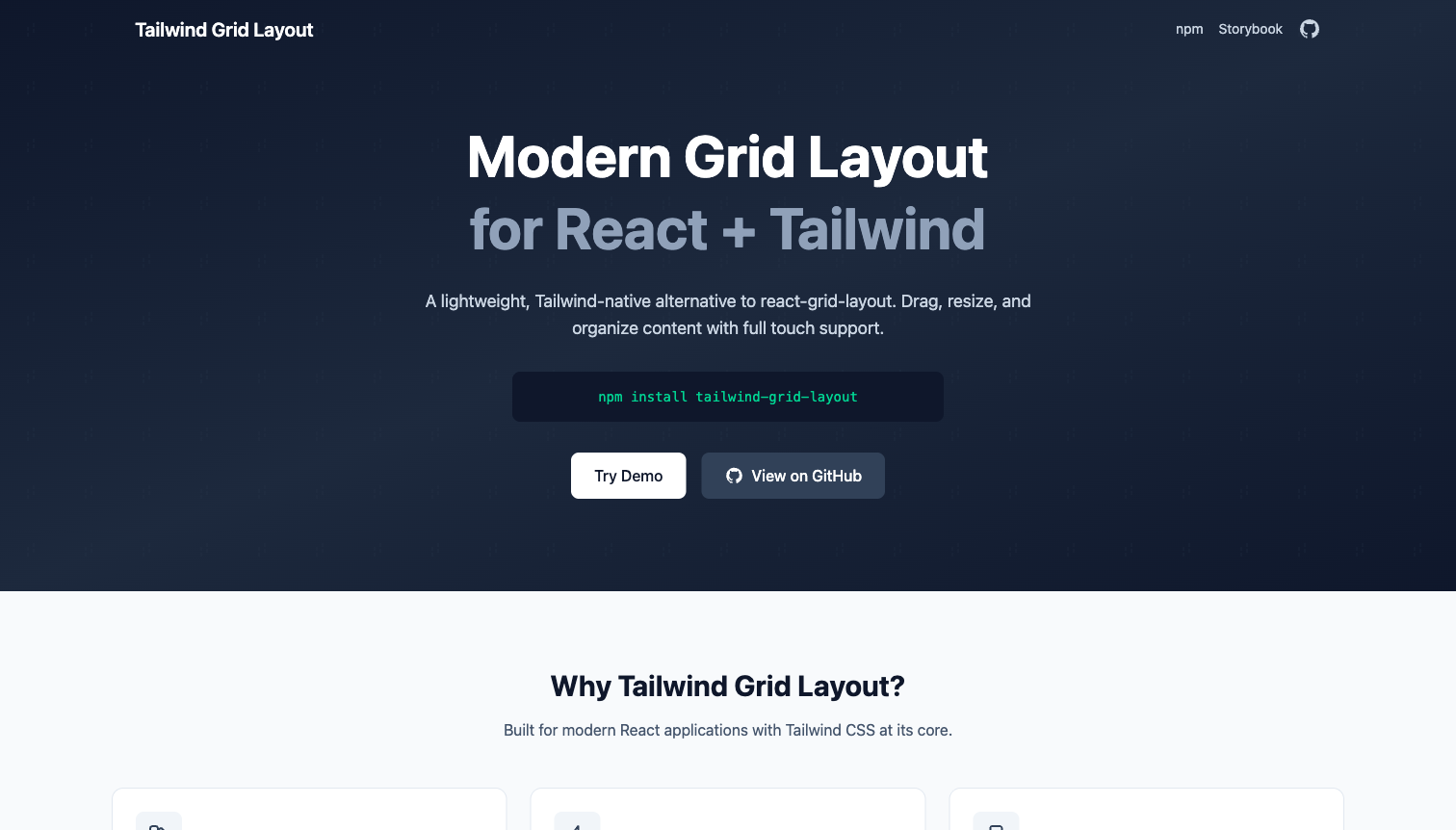 Tailwind Grid Layout Demo
